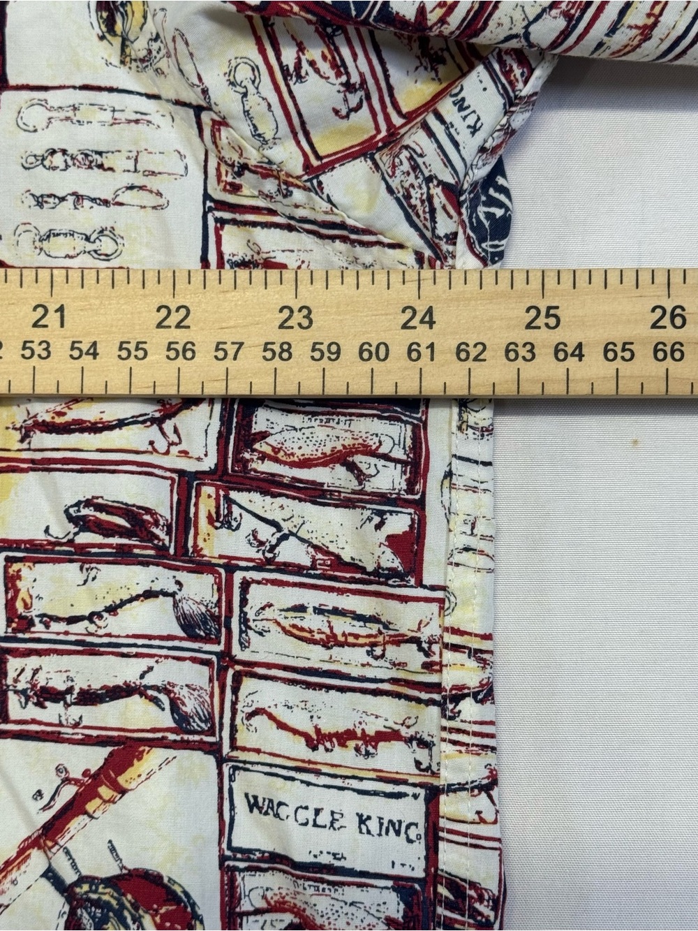 Men's Short-Sleeve Button-Down Shirt - White with Red & Brown Print - Picture 3 of 7